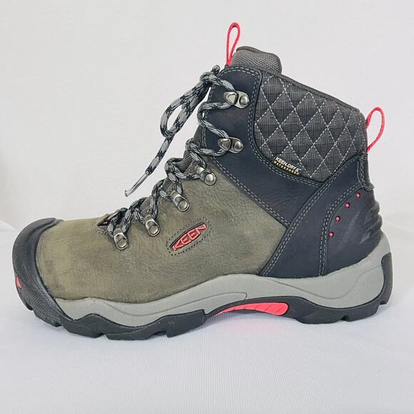 Keen Hiking Boots Womens 10 Revel 3 Green Suede Waterproof Insulated High Top - Picture 2 of 9